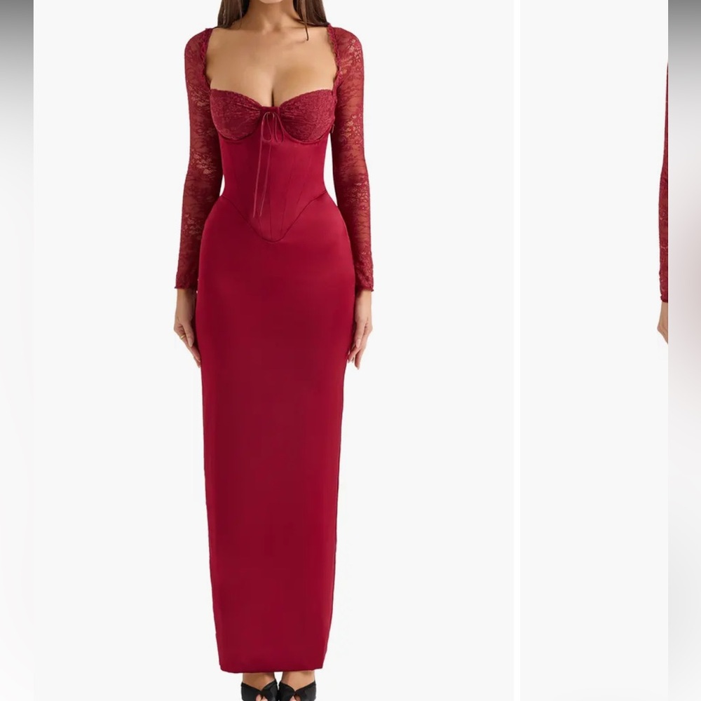 House of CB Perdi Corset Bodice Long Sleeve Gown